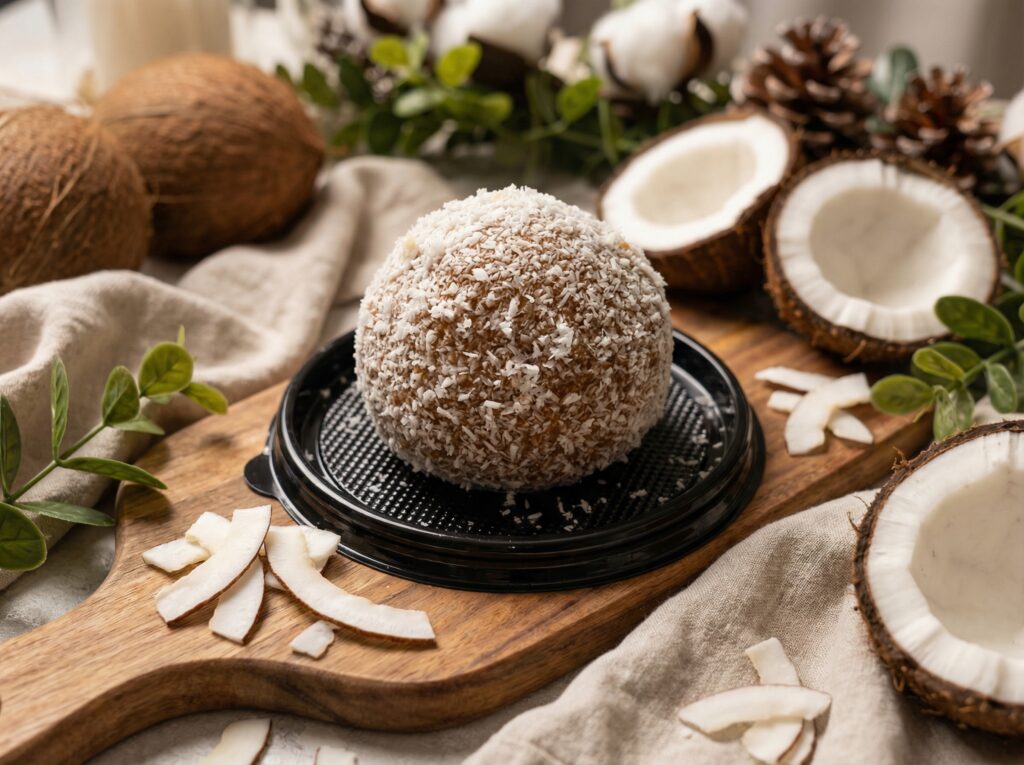 Шар с корицей в кокосовой стружке